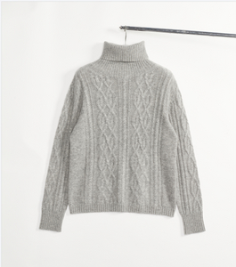 Women's turtleneck pullover cashmere sweater