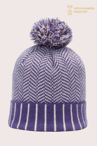 Premium ριγέ Pure Cashmere Beanie | Πλεκτά αξεσουάρ OEM