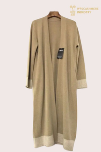 Premium dame 7GG uld cashmere lang cardigan