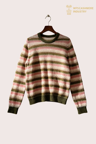 Mohair Blend жолақты мойын пуловері, 7GG FW2715