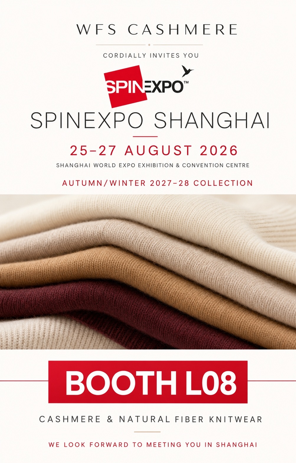 WFS Cashmere na Spinexpo Shanghai 2026 — spotkaj się z nami na stoisku L08