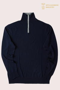 Pul&ocirc;ver masculino premium 16GG ultrafino Merino com z&iacute;per