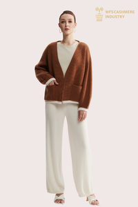 &Aacute;o len đan g&acirc;n cổ chữ V cashmere nguy&ecirc;n chất 5GG Chunky | H&agrave;ng dệt kim OEM t&ugrave;y chỉnh