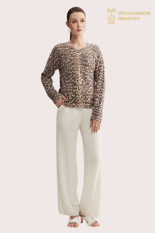Custom Tie-Dye Leopard Print Wool & Angora Blend Cardigan | Altera Knitwear