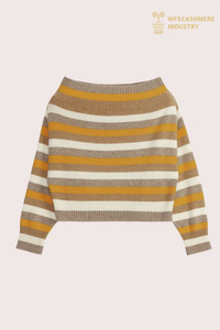 Premium off-the-skulder stribet sweater | RWS Certificeret OEM