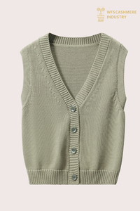 Vest Berkait Depan Butang Premium | OEM Cardigan Tanpa Lengan