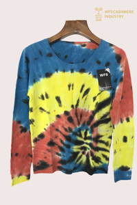 Sweater Kasmir Artisanal Tie-Dye Premium | OEM Pewarna Tersuai