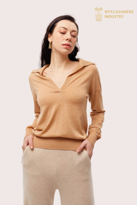Pullover Kasmir V-Neck Bersaiz Besar yang Elegan | OEM Pakaian Rajut Premium