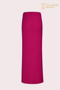 Skirt Panjang Kasmir Celah Sisi Elegan Wanita | Pengeluar OEM Knit Bottoms Mewah