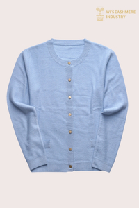 ክላሲክ 12ጂጂ ንጹህ Cashmere ካርዲጋን ከብረት ቁልፎች ጋር | የሴቶች OEM ሹራብ ልብስ