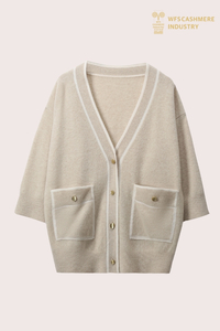 Remium 100% Kasjmier Gebreide Cardigan | Gesofistikeerde stil luukse OEM-vervaardiger
